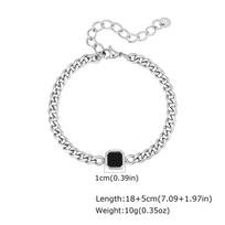 Vnox Men's Cuban Link Chain Adjustable Bracelet, Stainless Steel Acrylic Six-Sided Polished Jewelry Gifts for Husband Father Son