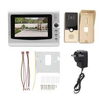 Wired Video Intercom System Smart Infrared Video Doorbell Camera with 7 Inch TFT Color Screen Display for Home Security US Plug Gold