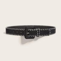 Retro Vintažinis Platus Diržas Harajuku Vesternas Kaubojiškas Diržas PU Odos Juosmens Juosta Drabužių Aksesuarai Black-Thin