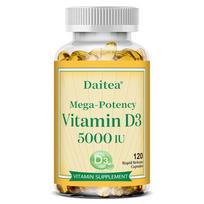 Mega-Potency Vitamin D3 5000 IU Dietary Supplement, 120 Softgels Per Bottle 120 Capsules beige