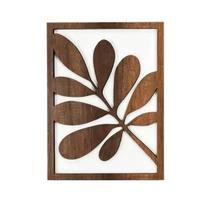 3 Pcs Palm Leaves Wooden Wall Art, Tropical Plant Boho Wall Decor, Minimalist Hollow Carved Wall Sculpture Panel for Home Living Room, Bedroom, 1 Set brown