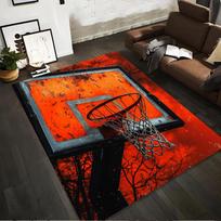 Basketball Hoop Design Carpet with Red and Black Modern Abstract Style Suitable for use as an anti-slip for living room bedroom sofas 40x60cm( 15x23in )