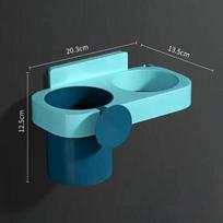 Hair Dryer Rack Free Punch Toilet Multi-function Wall-mounted Rack Barber Shop Hair Dryer Storage Rack 20.3*13.5*12.5cm mėlyna