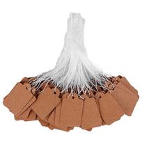 500Pc Square Blank Tags Card With String Universal Kraft Paper Hanging Jewelry Clothing Display Name Price Note Marking Label ruda
