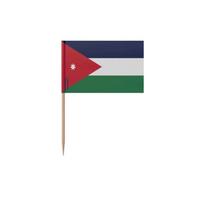 Cure-dents Drapeau de la Jordanie - 6.5 cm - 100 pièces - Plastique adhésif - Bâton en bambou - Pixelforma gryna