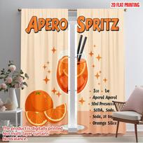 2pcs 2D flat printing Curtain Aperol Spritz Cocktail Recipe Fabric Without Electricity Festive Curtains for Festive Portraits 52.50×116.00 CM 2pcs