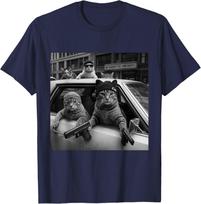 Juokingos Gangsterės Katės Gatvės Dizainas Juokinga Gangsterė Katė Unisex Marškinėliai L