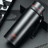 Didelės talpos dvigubo sienelės nerūdijančio plieno termosas vandeniui, vakuumo flaskas, izoliuotas termosas su arbatos sieteliu, 700 /1000 ml/1200ml 700ml juoda