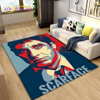 Filmo „Scarface“ 3D spausdinimo didelis kilimas, kilimėlis svetainei, miegamajam, sofai, prie durų dekoracija, neslystantis kilimėlis vaikų žaidimams 40x60cm
