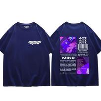 Rapper Young Miko Album Tour Merch T Shirts Men Women Clothing Hip Hop Fashion T-shirts High Quality  Oversized T-shirt S tamsiai mėlyna spalva