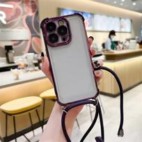 Luxury Shockproof Phone Case For Xiaomi 15 Ultra 14T 13T 12T 12S 11i 11 Lite 13 14 Pro Crossbody Lanyard Strap Rope Pop Bumper Xiaomi 12S Pro violetinė