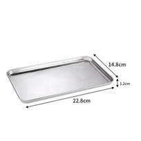 Food Grade Stainless Steel Tray Rust Resistant Rectangular Metal Food Serving Plate Food Organizer Storage Rice Noodle Pan
