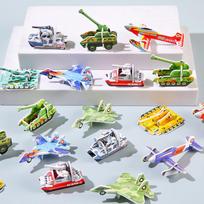 3D 30Pcs Tank Plane Paper Diy Puzzle Toy Kids Boys Birthday Party Gift School Reward Pinata Filler Educational Creative Play