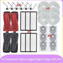 For Roborock Qrevo Edge/EdgeC/Edge S5A 5V1 Main Side Brush Hepa Filter Dust Bag Mop Cloth Replacemen