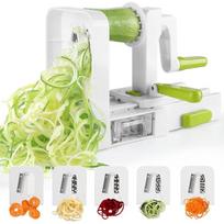 Folding Manual Vegetable Chopper 5 Blades Stainless Steel Suction Base Kitchen Slicer Dicer