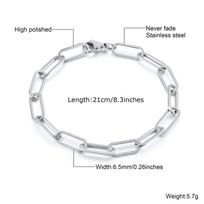 Paper Clip Link Bracelet, Chunky Chain Bracelets, Stainless Steel Hera Chain Link Bracelet for Men Women Jewelry