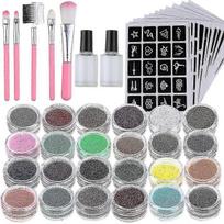 Glitter Tattoos Kit,24 Colors Glitter Temporary Tattoos/glitter Tattoo