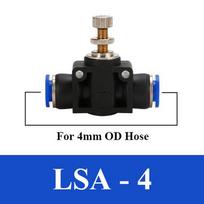 6PCS LSA Pneumatic Adjustable Flow Control Valve Speed Air Pressure Regulator Valves Throttle Quick Coupling Release Fitting 8mm