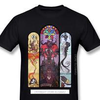 Men Bloodborne Halloween Horrible Games Black T-Shirts Yharnam Stained Glass Pure Cotton Tee Harajuku Daily Life S įvairiaspalvis