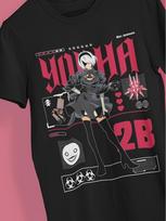 N-N Ier AUTOMATA Unisex T-shirt | Game Player Gift, Video Game T-shirt Street Fashion, Patterned T-shirt Suitable for Any Season S įvairiaspalvis