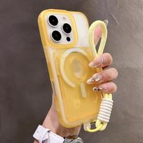 for  Card Holder Slot Lanyard Case for For Iphone 16 1 14 Pro Max Plus 13 12 11 Wallet Wrist Strap Candy Color Matte Cover iPhone 11 Pro Max