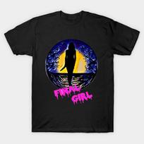 Men Black Print T-shirt Final Girl No-Cut Transfer Paper Print Cotton Tshirt S įvairiaspalvis