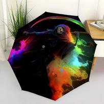 Grim Reaper, Colorful- Automatic Umbrella, Four Seasons Portable Folding Umbrella, Suitable for Men and Women, Travel, Daily Compact Umbrell