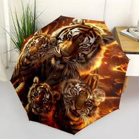 Tiger Family- Automatic Umbrella, Four Seasons Portable Folding Umbrella, Suitable for Men and Women, Travel, Daily Compact Umbrella, Outdoo