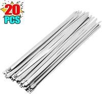 100/20PCS Stainless Steel Cable Ties Exhaust Wrap Coated Self-Locking Metal Zip-Exhaust Locking Cables Tie Organizer Hardware (as the picture,4.6x150mm)