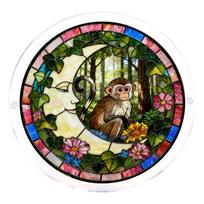 2D Acrylic Puzzle Suncatcher Window Hanging Ornament Floral and Bee Design Decorative Round Shape Window Accessory