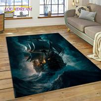 Ancient Pirate Ship Boat,Barque,Sailboa Carpet Rug for Bedroom Living Room Home Sofa Decoration,Child Game Large Decor Floor Mat 40x60cm( 15x23in )