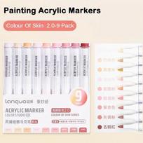 144/9 Colors Acrylic Paint Marker Pens Soft Brush Professional Drawing Pens for Graffiti School Office Art Supplies Stationery