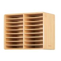 For 126 Acrylic Marker Bamboo Wood Pen Holder Desk Multilayer Storage Rack Pens Pencils Stationery Office School Art Supplies
