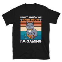 Cute Cat Kitten Gaming Controller Retro Tee, Video Game Lovers Unisex T- Shirt 3XL