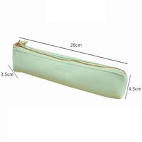 Cowhide Pencil Bag Retro Style Zipper Pen Case School Supplies Office Stationery Pen Storage Glasses Bag