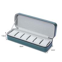 Delesys Pu Leather Zipper Watch Storage Box Multiple Slots Watch Case For Gift Moistureproof Accessory Box