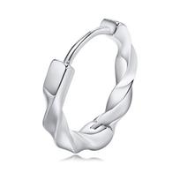 Vnox Simple Twisted Mobius Hoop Huggie Earrings for Men, Metal Geometrical Strip Earring Jewelry Gift to Him