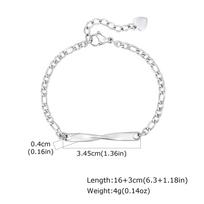 Vnox Adjustable Men's Mobius Chain Bracelet, Gold Silver Color Stainless Steel Waterproof Figaro Wristband Simple Male Jewelry