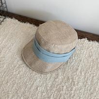 Pleated Webbing Fisherman Sun Hat Breathable Linen Sun Hat Elegant Equestrian Hat  Beach Style1-Blue