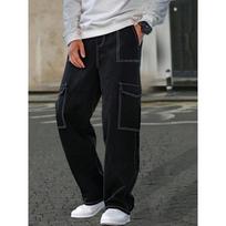 Men's All Match Relaxed Fit Elastic Waist Wide Leg Jeans S juoda
