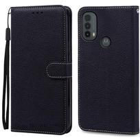 E20 E30 E40 Dėklas Motorola E20 Dėklas Piniginė Odinis Atlenkiamas Dangtelis Motorola Moto E40 E30 E20 Dėklas Atlenkiamas Knygelės Dangtelis Fundas Moto E20 (E30) (E40) juoda