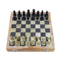 Crocon Marble and Wooden Chess Set 10 Inch Wood Chess Board Game Set Stone Crafted Pieces Travel Chess Sets  Best Gift for Children Size :- 10x10Inch