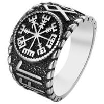 New Norse Mythology Viking Compass Men'S Ring, Viking Rune Men'S Ring 7