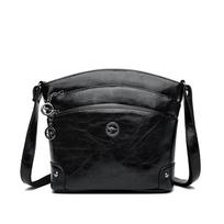 Textured soft leather messenger bag women's new simple three-layer large-capacity shoulder bag juoda