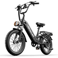TIFGALOP XC20 Lauko važiavimo elektrinis dviratis 48V20AH baterija 500W variklis 20 colių plačios padangos Visureigis elektrinis dviratis Miesto susisiekimo elektrinis dviratis juoda