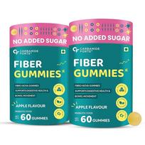 Carbamide Forte Fiber Gummies Daily Digestive Support Prebiotic Supplement Apple Flavor 60 Veg Gummies High Fiber PAKC OF 2