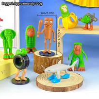 Tung 5/8/12Pcs Tung Tung Sahur Ornaments Figure Funny Meme Pvc Toy Model Home Decor Gift Italian Brainrot Anime Action Figures
