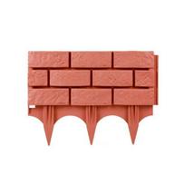 Plastic Garden Retaining Fence Brick Look Edging Border Outdoor Landscape Edging Fence Decorative Picket Panel for Flower Beds Paths Lawns Yard plytų raudona spalva