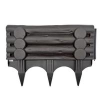 Plastic Decorative Garden Fence Imitation Log Retaining Border Garden Landscaping Edging Border Panel for Lawn Yard Flower Beds Paths tamsiai pilka spalva