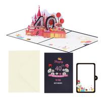 Happy Birthday Card Paper Carving Birthday Greeting Card Party Invitation with Envelope For Adult Children